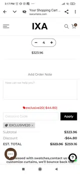 exclusive20 coupon verification screenshot