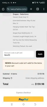 New50 coupon verification screenshot