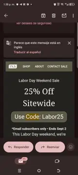 Labor25 coupon verification screenshot