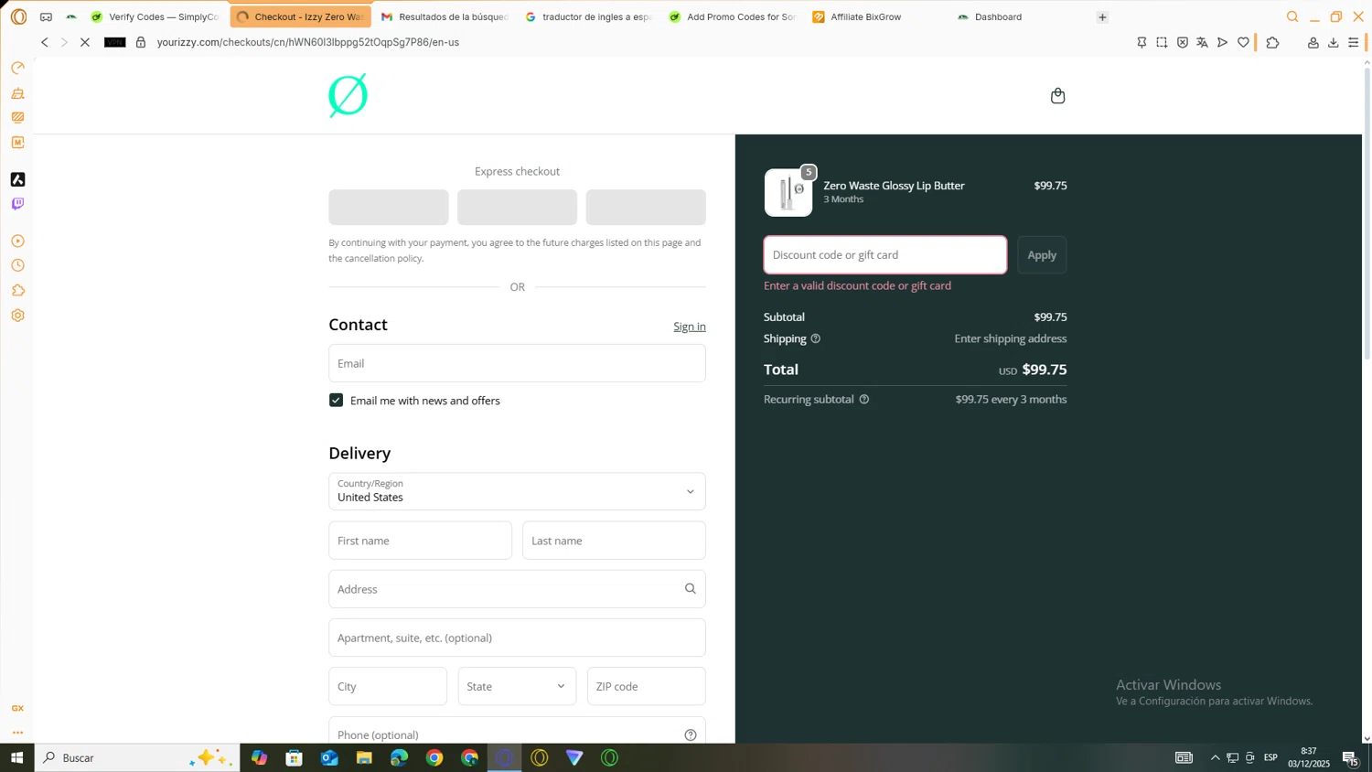Izzy promo code screenshot showing code Holidizzy applied at Izzy checkout page. Uploaded by SimplyCodes community member yanetrod on Dec 3, 2025
