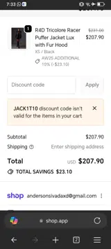 JACK1T10 coupon verification screenshot