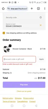 ALINAALINA27M coupon verification screenshot