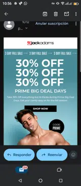 Jack Adams USA coupon verification screenshot