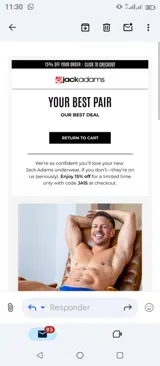 Jack Adams USA coupon verification screenshot