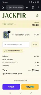 SHARONNMAISON coupon verification screenshot