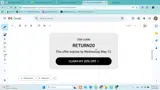RETURN20 coupon verification screenshot