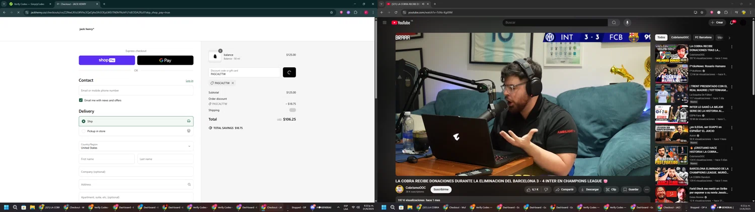 Jack Henry discount code screenshot showing code PASCALTTW applied at Jack Henry checkout page. Uploaded by SimplyCodes community member ExtraordinaryVirtuoso281 on Jun 14, 2025