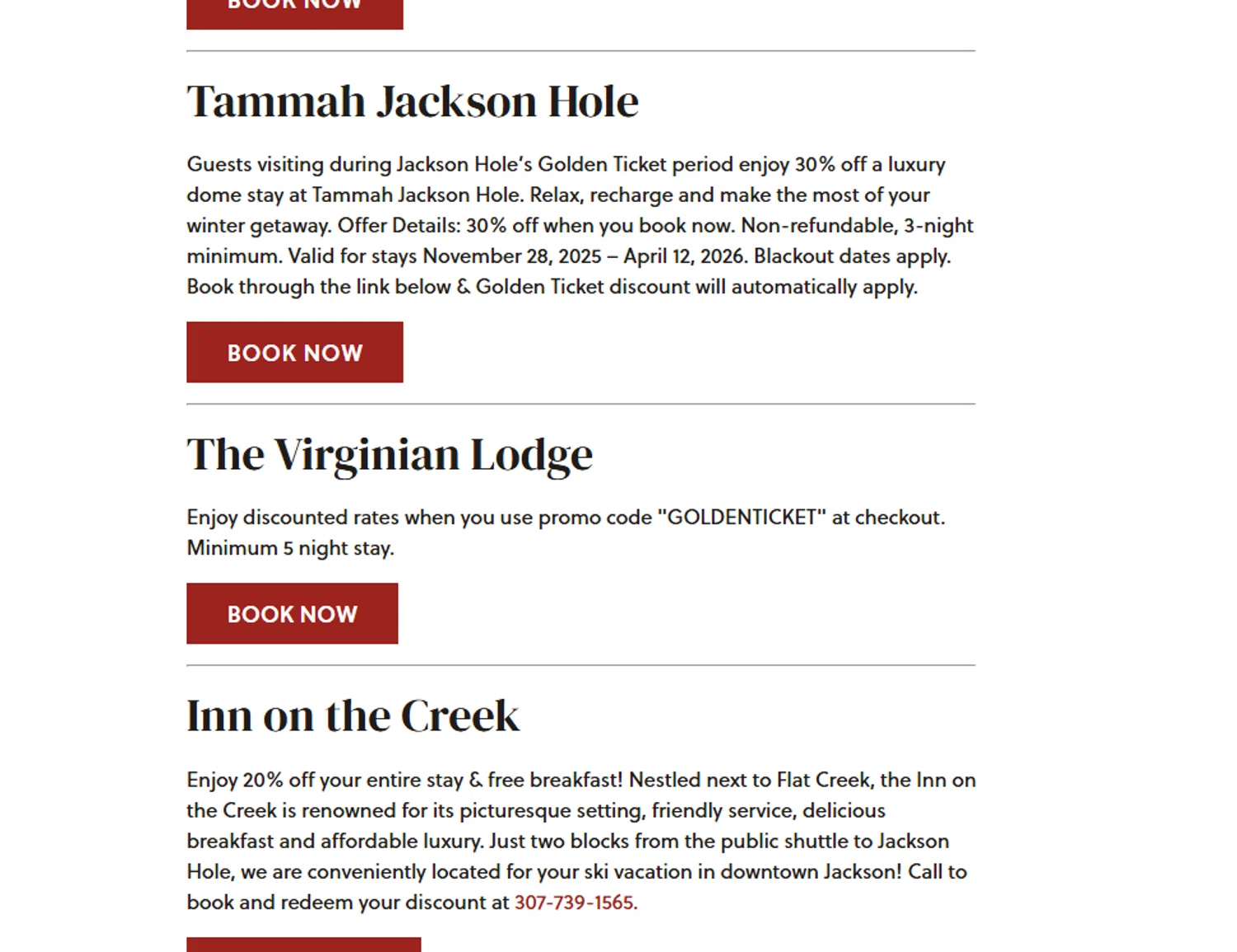 Jackson Hole coupon code screenshot showing code GOLDENTICKET applied at Jackson Hole checkout page. Uploaded by SimplyCodes community member Dejadepicharme on Feb 4, 2026