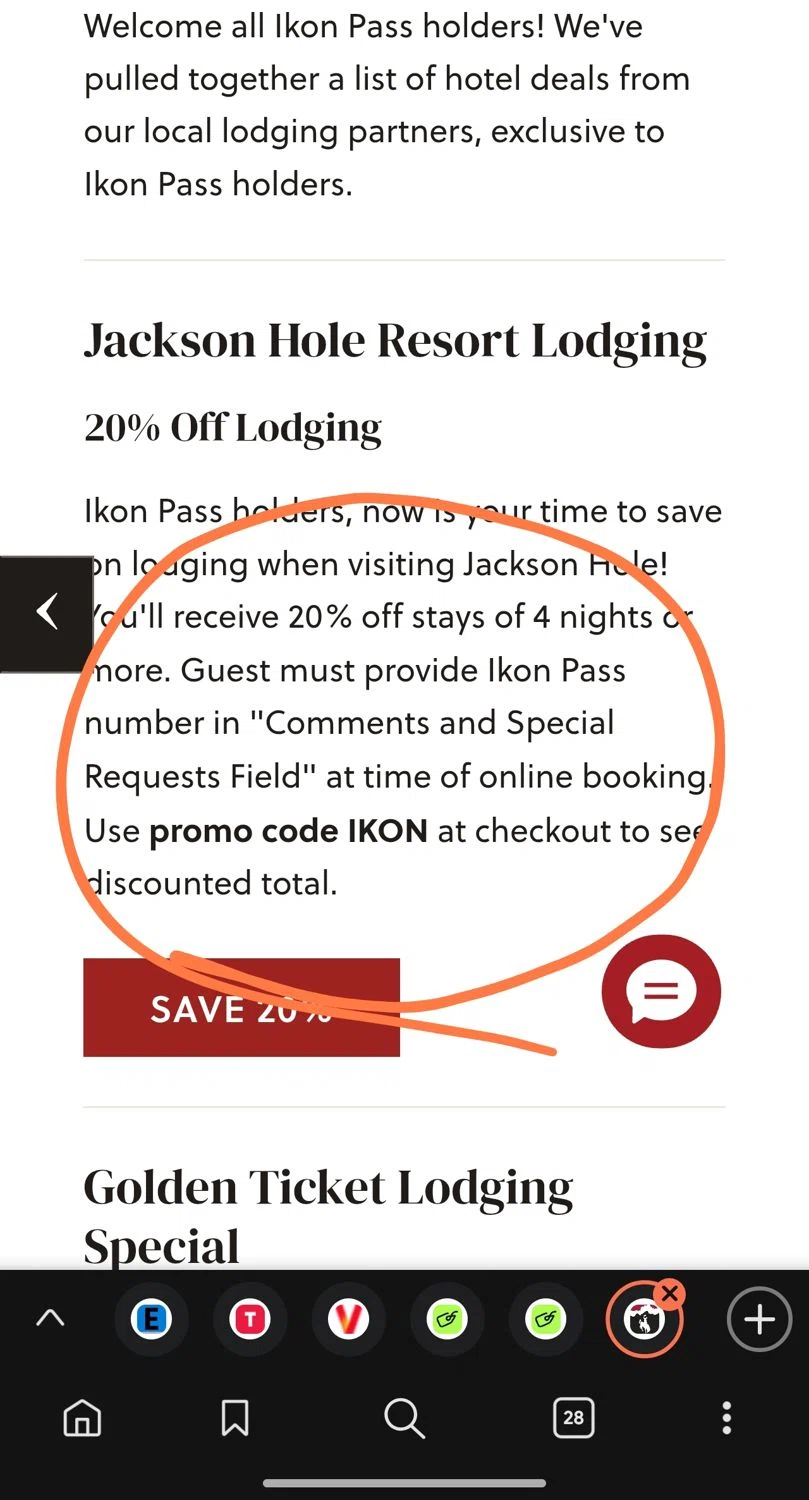 Jackson Hole coupon code screenshot showing code IKON applied at Jackson Hole checkout page. Uploaded by SimplyCodes community member Dejadepicharme on Dec 6, 2025