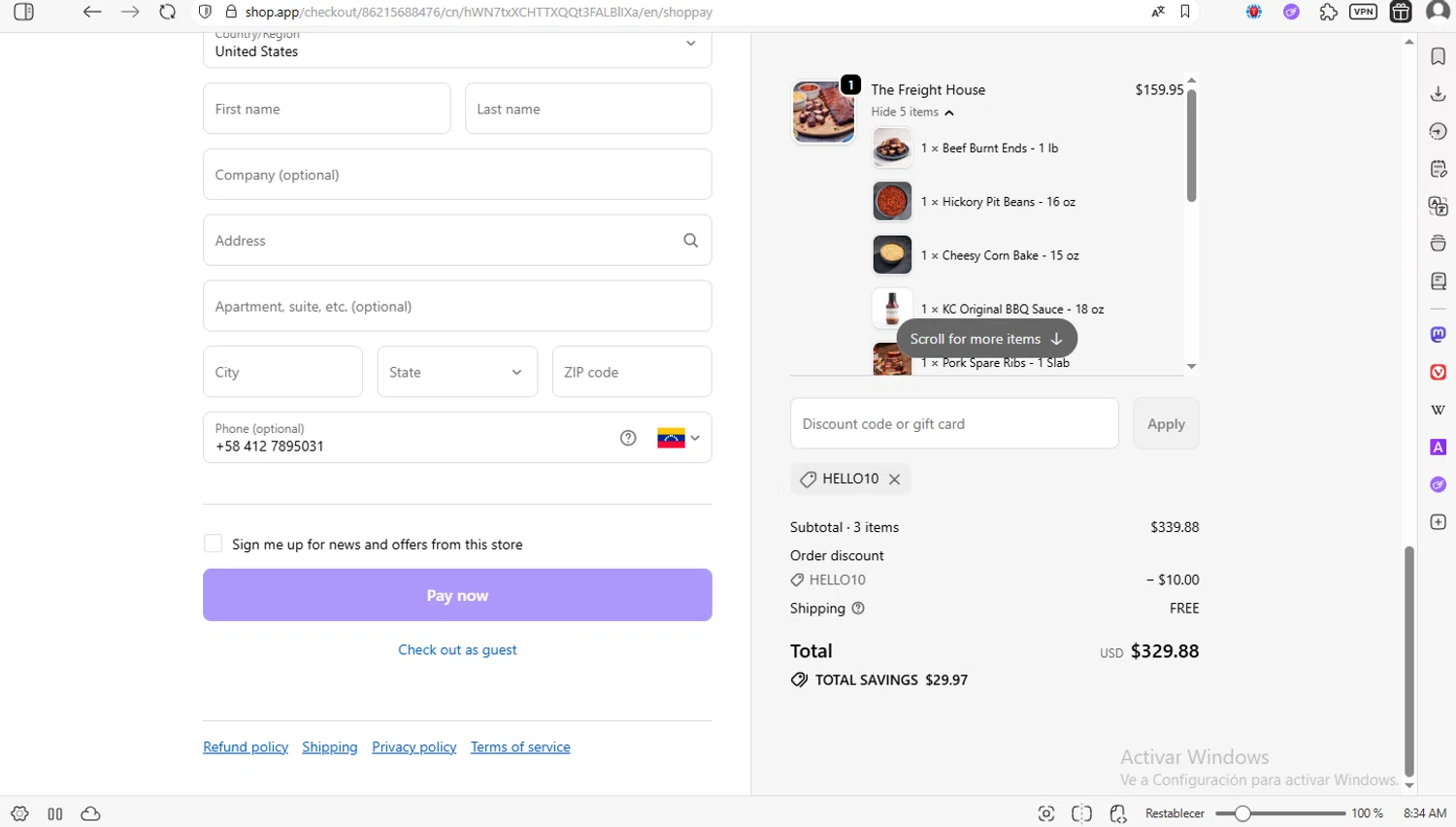 Jack Stack BBQ checkout page showing Jack Stack BBQ promo code box | Screenshot taken by SimplyCodes community member on Jan 22, 2026