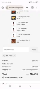 Jack Stack Barbecue coupon verification screenshot