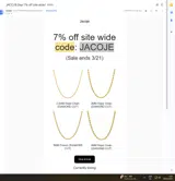 JACOJE coupon verification screenshot