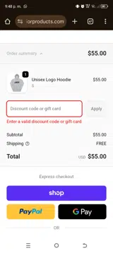 50OFF coupon verification screenshot