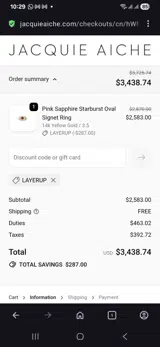 Layerup coupon verification screenshot