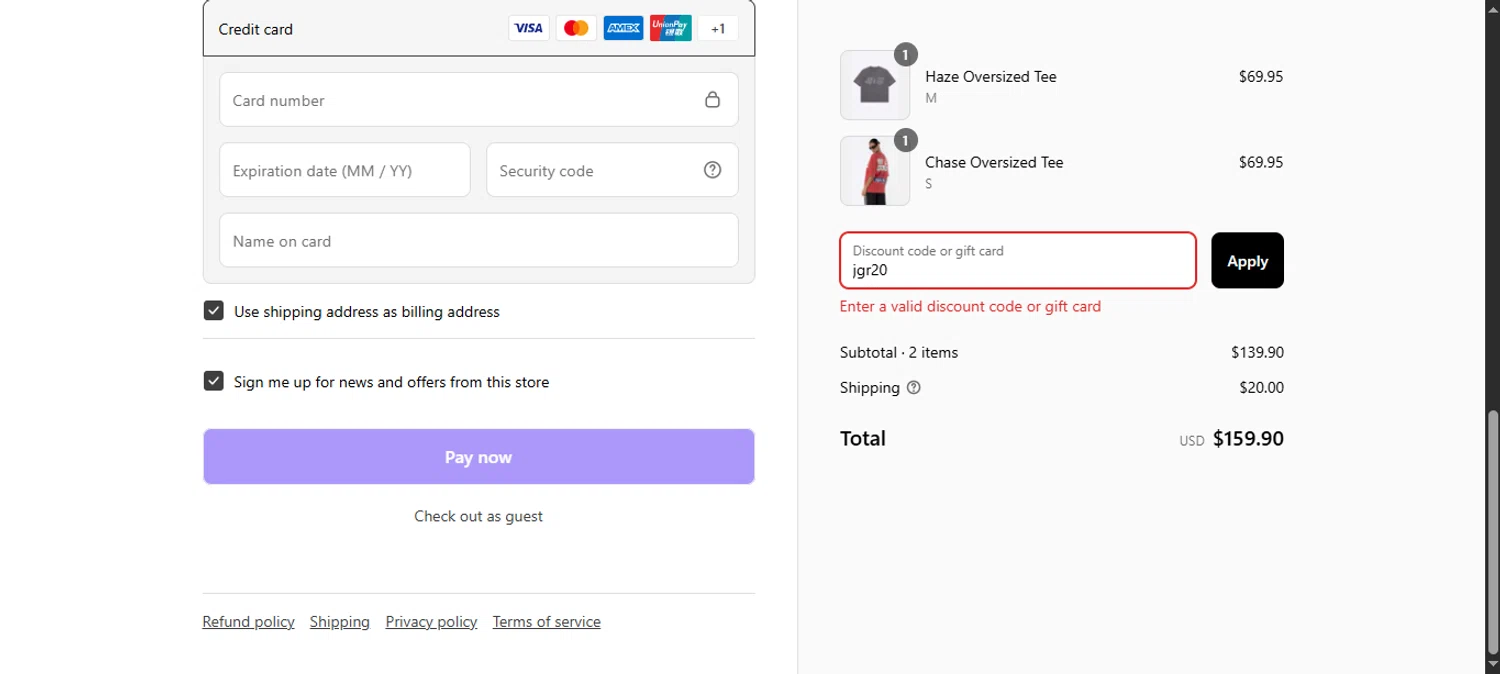 Jagger & Stone promo code screenshot showing code jgr20 applied at Jagger & Stone checkout page. Uploaded by SimplyCodes community member noworries on Jul 27, 2025