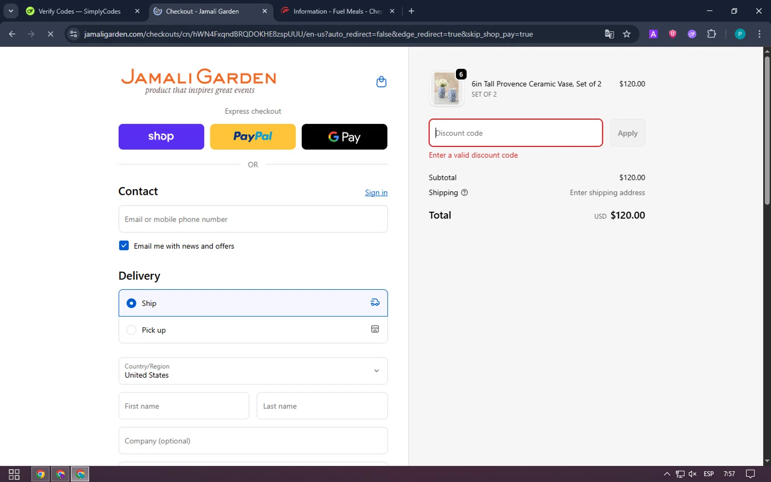 JamaliGarden promo code screenshot showing code design725 applied at JamaliGarden checkout page. Uploaded by SimplyCodes community member WonderExpert4236 on Oct 18, 2025