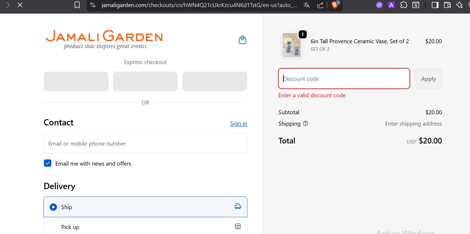 JamaliGarden promo code screenshot showing code C33R5DVB applied at JamaliGarden checkout page. Uploaded by SimplyCodes community member DiaCritics on Oct 22, 2025