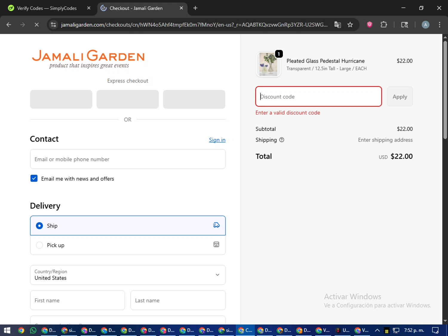JamaliGarden promo code screenshot showing code ELEVATE10 applied at JamaliGarden checkout page. Uploaded by SimplyCodes community member trippieredd on Nov 1, 2025