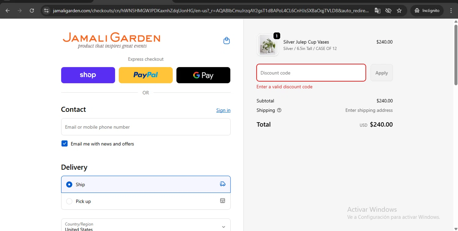 JamaliGarden promo code screenshot showing code STYLE10 applied at JamaliGarden checkout page. Uploaded by SimplyCodes community member UchihaMadara on Nov 14, 2025