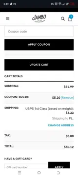 SOC10 coupon verification screenshot