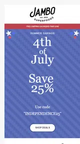 INDEPENDENCE25 coupon verification screenshot