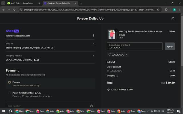 Jameco Electronics checkout page showing Jameco Electronics promo code box | Screenshot taken by SimplyCodes community member on Jan 16, 2025