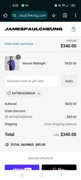 KATMCKENNAN coupon verification screenshot