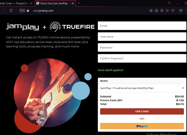 JamPlay checkout page showing JamPlay coupon code box | Screenshot taken by SimplyCodes community member on Feb 24, 2024