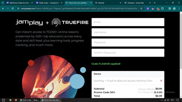 JamPlay checkout page showing JamPlay coupon code box | Screenshot taken by SimplyCodes community member on Mar 11, 2024