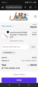 BROWSE10 coupon verification screenshot