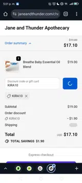 KIRA10 coupon verification screenshot