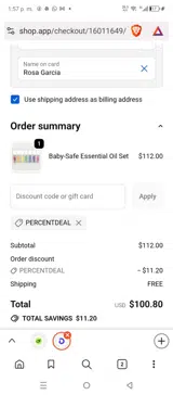 percentdeal coupon verification screenshot