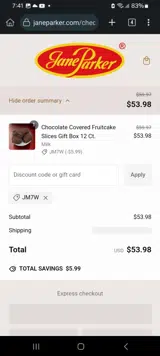 JM7W coupon verification screenshot