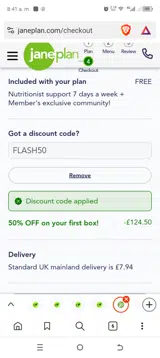 Flash50 coupon verification screenshot