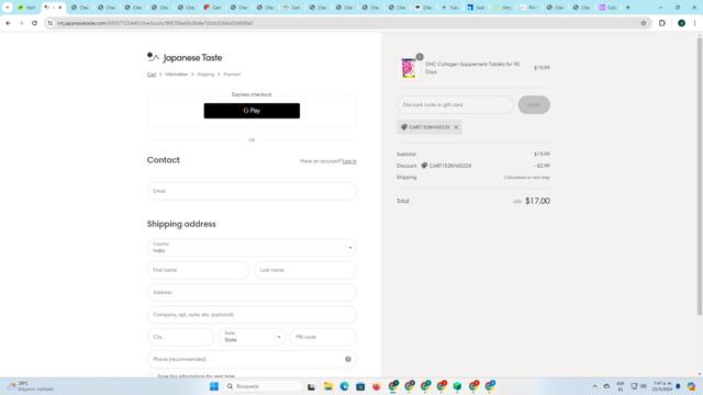 Japanese Taste checkout page showing Japanese Taste discount code box | Screenshot taken by SimplyCodes community member on May 23, 2024