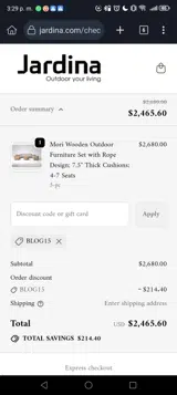 BLOG15 coupon verification screenshot