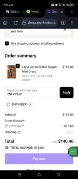 2NFVVBZP coupon verification screenshot