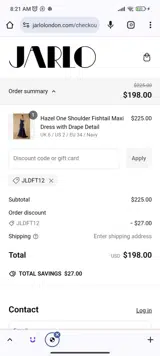 JLDFT12 coupon verification screenshot