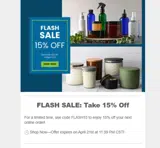 FLASH15 coupon verification screenshot
