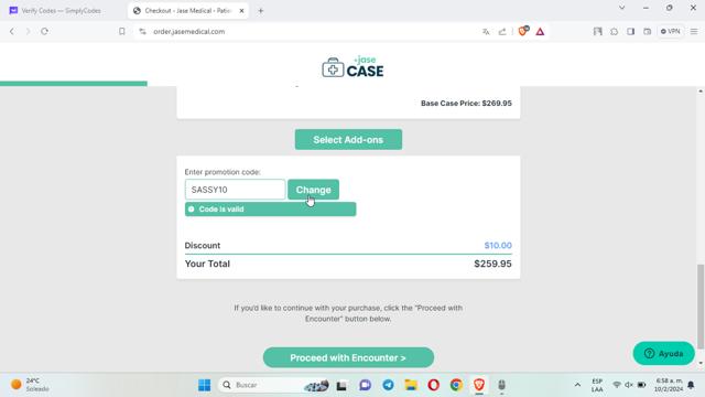 JASE Medical checkout page showing JASE Medical promo code box | Screenshot taken by SimplyCodes community member on Feb 10, 2024