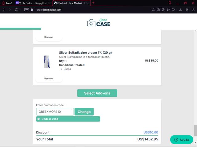 JASE Medical checkout page showing JASE Medical promo code box | Screenshot taken by SimplyCodes community member on Feb 8, 2024