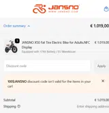 100$JANSNO coupon verification screenshot