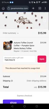 TMS785A7E coupon verification screenshot