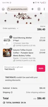 TMS785A7E coupon verification screenshot