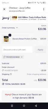 MOISES303650 coupon verification screenshot