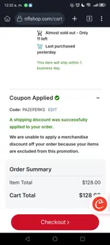 PAZEPERKS coupon verification screenshot