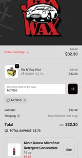 MDW50 coupon verification screenshot