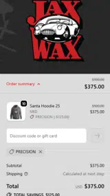 PRECISION coupon verification screenshot