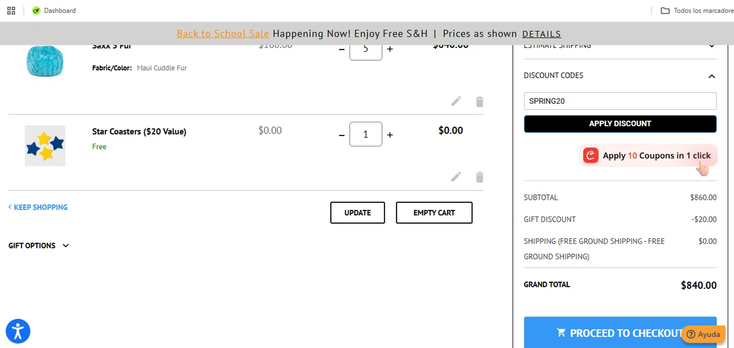 Jaxx discount code screenshot showing code SPRING20 applied at Jaxx checkout page. Uploaded by SimplyCodes community member Speedy on Aug 21, 2025
