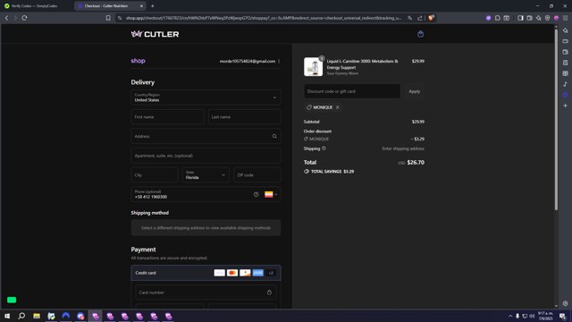 Jay Cutler checkout page showing Jay Cutler discount code box | Screenshot taken by SimplyCodes community member on Sep 7, 2025